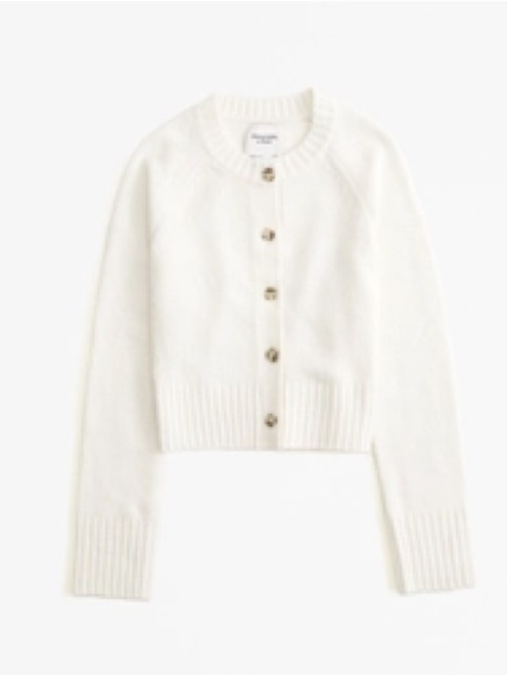 Abercrombie Women's Crew Button-Up Cardigan Cream Sweater Large